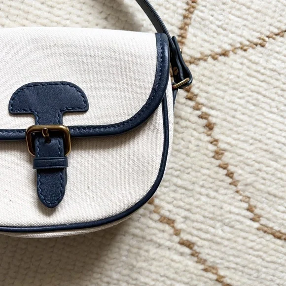 J. Crew Classic Small Saddle Crossbody Bag Canvas - Picture 2 of 7